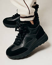 Черевики зимові Lifexpert 81002 36 чорний шкіра замша хутро, фото 2