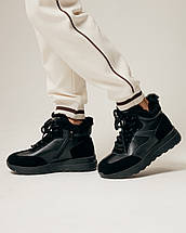 Черевики зимові Lifexpert 81002 36 чорний шкіра замша хутро, фото 4