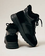 Черевики зимові Lifexpert 81002 36 чорний шкіра замша хутро, фото 5