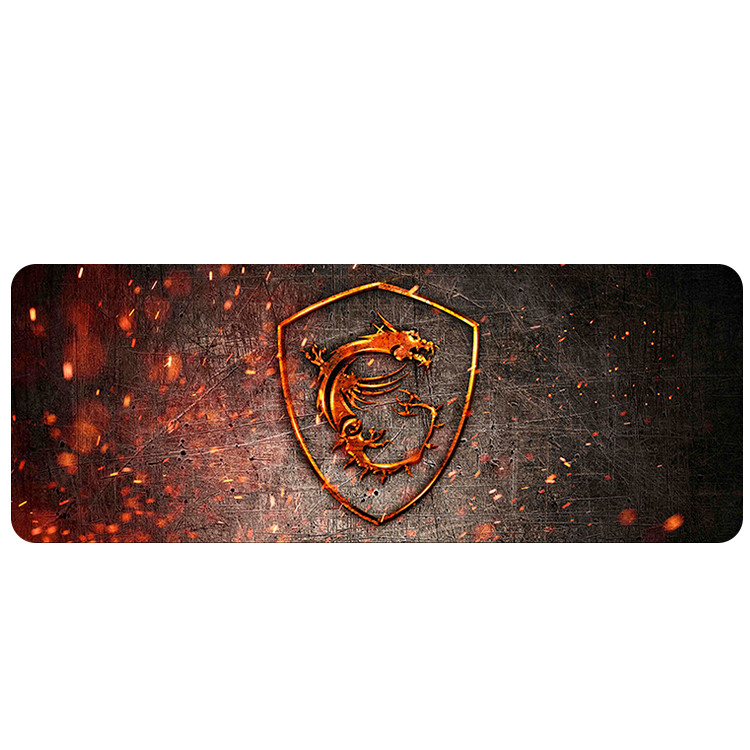 TU TU Коврик 300*600 тканевой MSI Fire Dragon с боковой прошивкой, толщина 2 мм, Black/red, Пакет