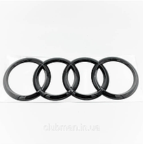 Емблема задня AUDI (Ауді) 216мм A4 (B9) A5 (F5) A6 (C7) A7 (C7) A8 (D4) Q3 (8U/F3) Q5 (8R/FY) Q7 (4L) - Чорний глянець, фото 3