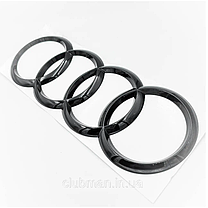 Емблема задня AUDI (Ауді) 216мм A4 (B9) A5 (F5) A6 (C7) A7 (C7) A8 (D4) Q3 (8U/F3) Q5 (8R/FY) Q7 (4L) - Чорний глянець, фото 6
