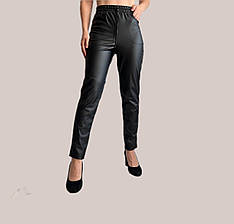 Батальні утеплені жіночі штани з еко-шкіри N 090 БАТАЛ