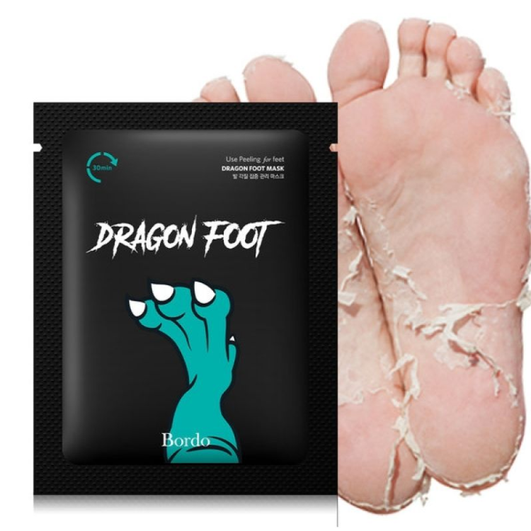 Пілінг-шкарпетки для відлущення зайвої шкири стоп Bordo Cool Dragon Foot Peeling Mask 1 пара, фото 1