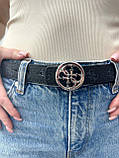 Жіночий ремінь Guess Гесс чорний срібло, фото 3