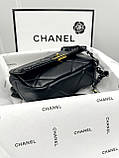 Сумка жіноча клатч Chanel 19 через плече чорний срібло-золото Шанель, фото 3
