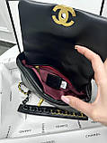 Сумка жіноча клатч Chanel 19 через плече чорний срібло-золото Шанель, фото 8