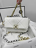Сумка жіноча клатч Chanel 19 Flap Bag білий Шанель, фото 4