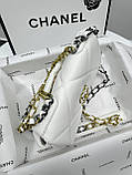 Сумка жіноча клатч Chanel 19 Flap Bag білий Шанель, фото 5