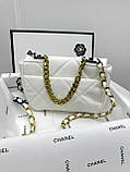 Сумка жіноча клатч Chanel 19 Flap Bag білий Шанель, фото 6
