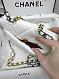 Сумка жіноча клатч Chanel 19 Flap Bag білий Шанель, фото 7