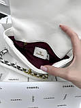 Сумка жіноча клатч Chanel 19 Flap Bag білий Шанель, фото 8