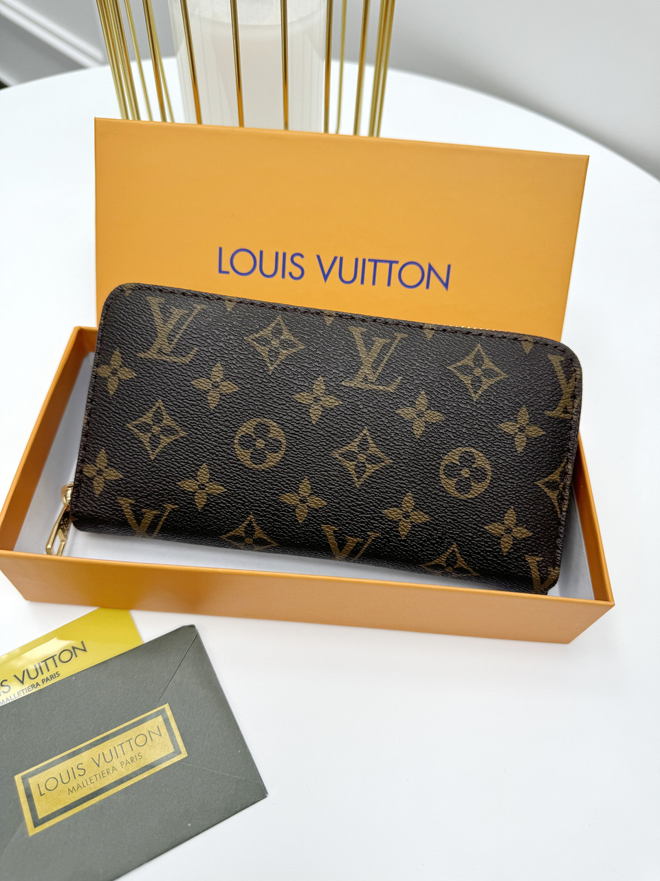 Чоловічий гаманець Louis Vuitton коричневий класик Луї Вітон гаманець унісекс, фото 1