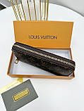 Чоловічий гаманець Louis Vuitton коричневий класик Луї Вітон гаманець унісекс, фото 3