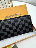 Чоловічий гаманець Louis Vuitton сірий шаховий Луї Вітон гаманець унісекс, фото 2