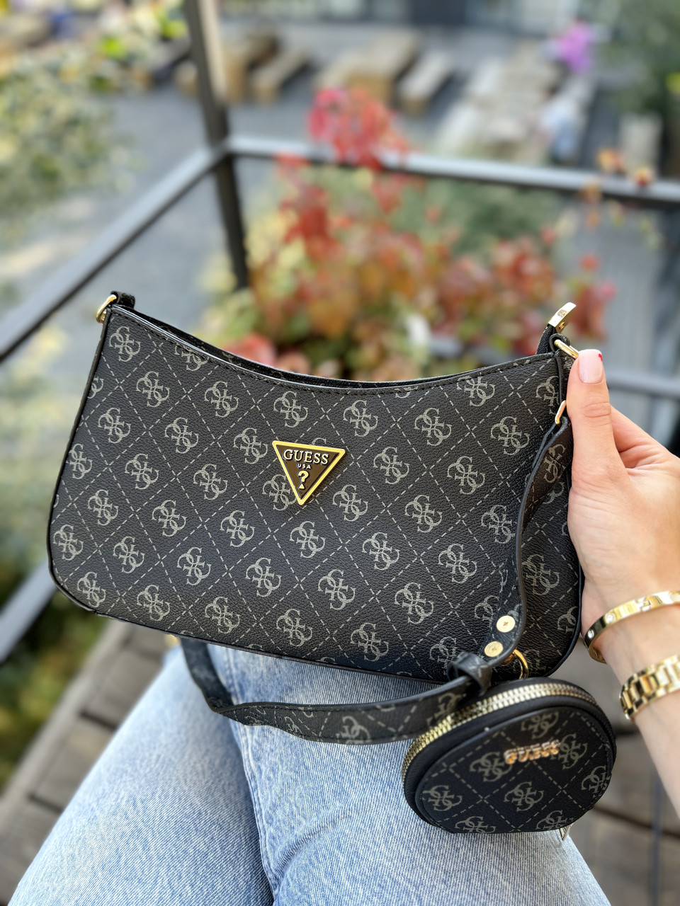 Сумка жіноча Guess Noelle 2в1 чорний Гес, фото 1