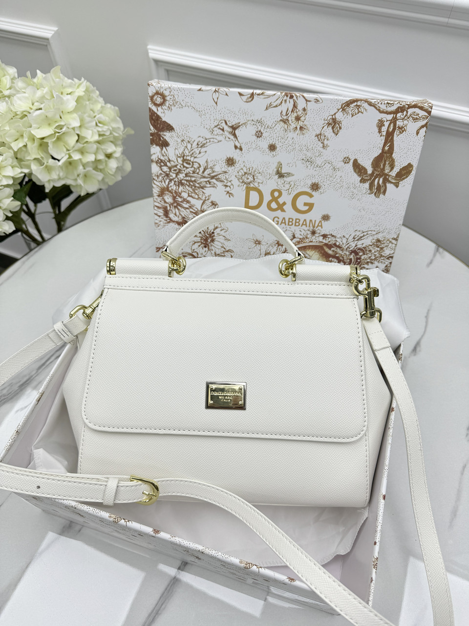 Сумка жіноча Dolce&Gabbana Sicily Medium білий Дольче Габбана, фото 1