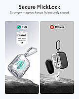 Протиударний чохол з карабіном ESR Cyber Tough FlickLock (HaloLock) для AirPods Pro 2, Silver Grey, фото 8
