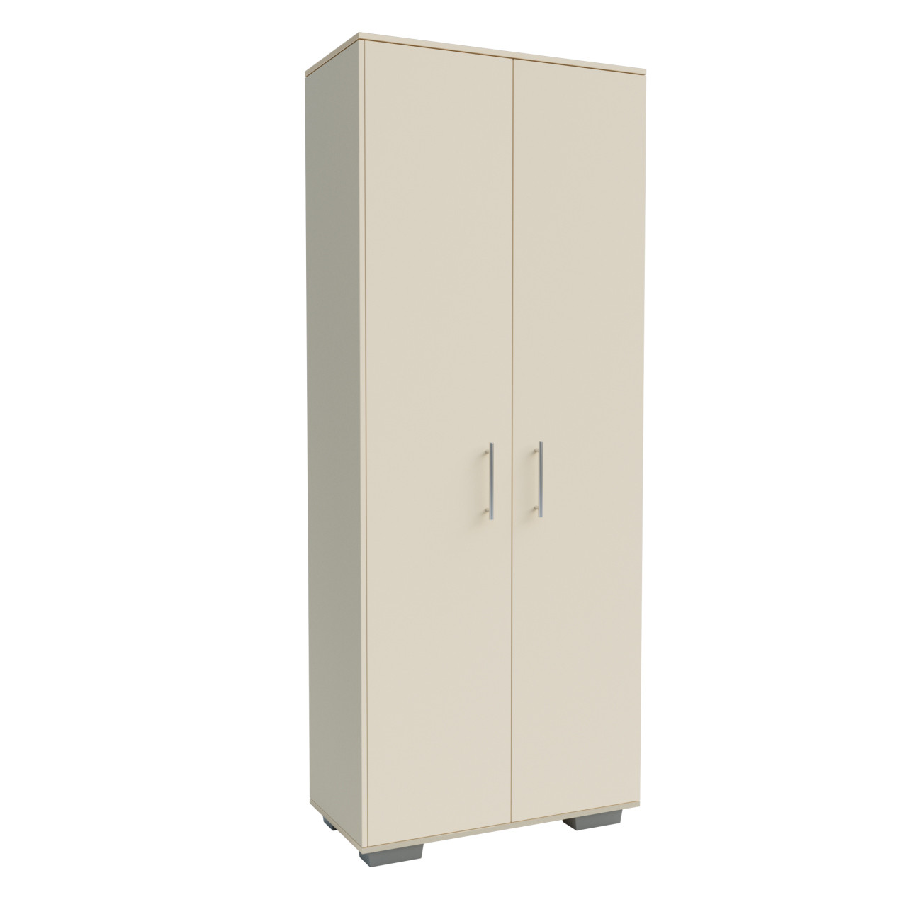 Бежева маленька дводверна шафа 90 см в передпокій коридор зі штангою для одягу та полицями для взуття Ніка Гарант