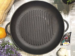 Сковорода гриль чавунна, d=260мм, h=40мм