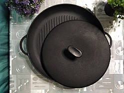 Сковорода гриль чавунна з пресом , d=340мм, h=40мм