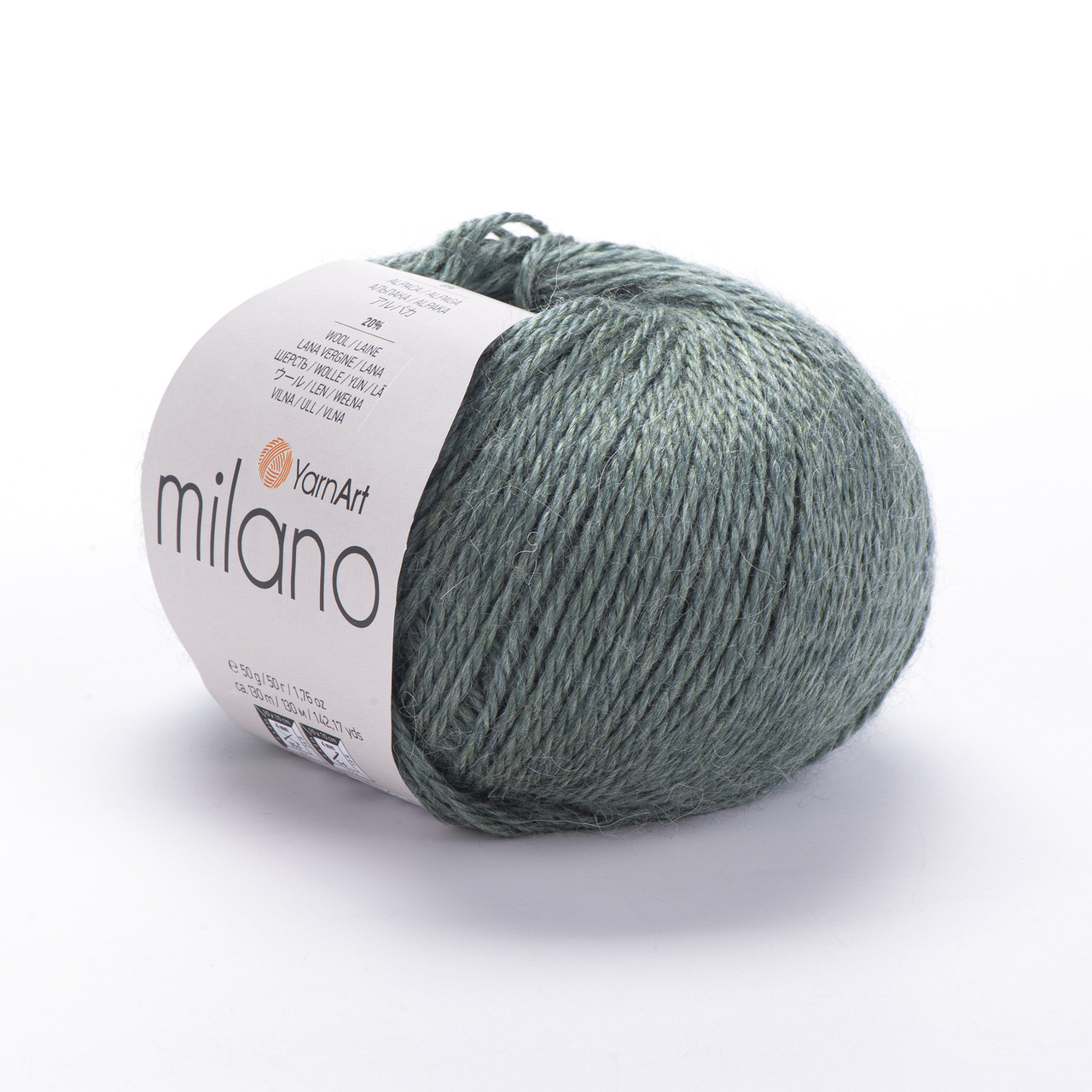 Пряжа YarnArt Milano № 875 сіро-зелений (Ярнарт Мілано), фото 1