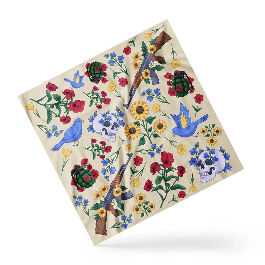 Хустка на голову і шию «Відлуння війни. Echoes of war»