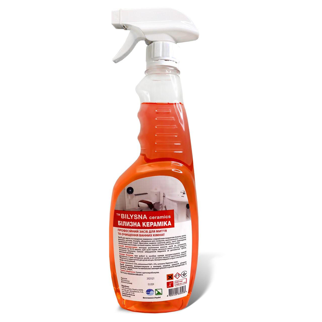 Білизна кераміка миючий засіб для керамічних поверхонь 750 мл, фото 1