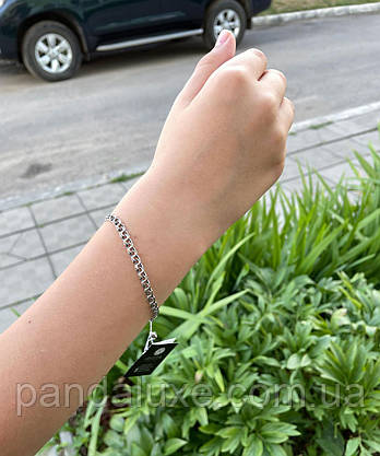 Браслет срібний на руку Бісмарк плоский з чорнінням, ширина 4 мм, фото 3