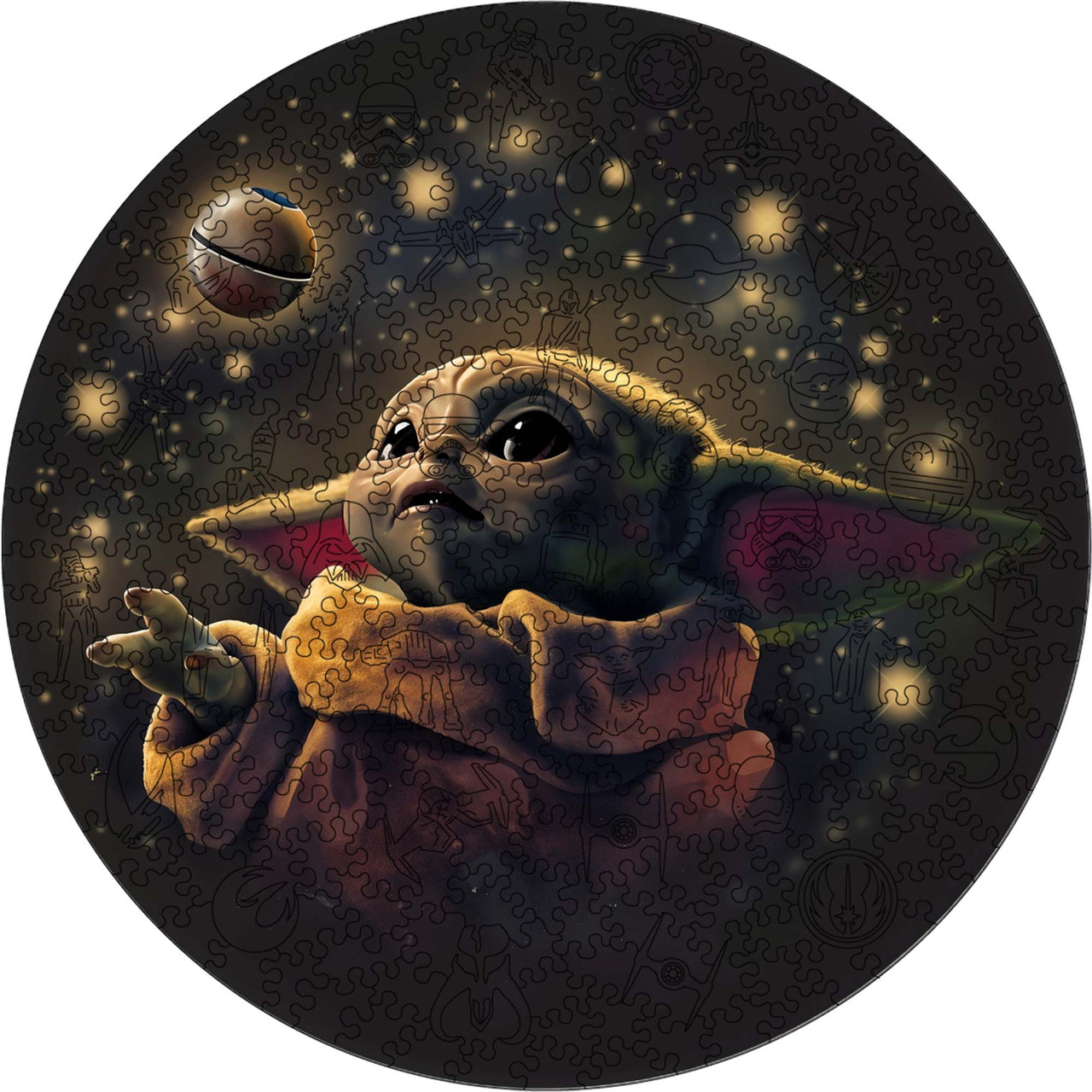 Середній Фігурний Дерев'яний Пазл Малюк Йода (Ґроґу) L, фото 1