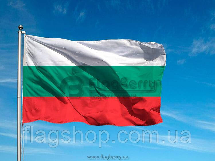 Прапор Болгарії, 60х90 см, штучний шовк, односторонній друк, кишеня під древко