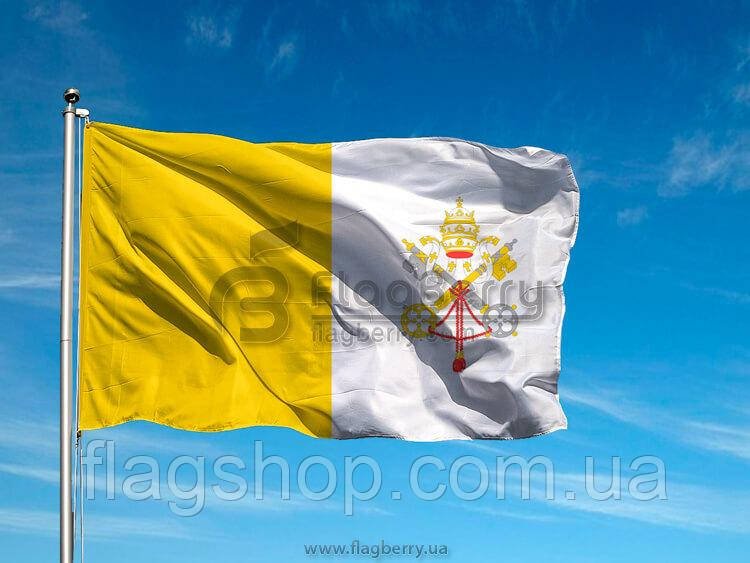 Прапор Ватикану, 60х90 см, штучний шовк, односторонній друк, кишеня під древко