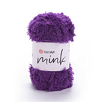 Yarnart MINK (Мінк) № 338 фіолетовий (Пряжа синтетична, нитки для в'язання)