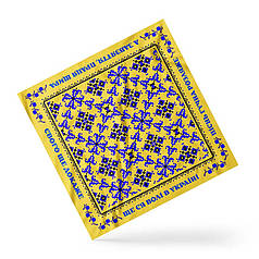 Хустка на голову і шию «Гімн з вишиванкою. Жовта. Hymn with embroidery. Yellow»