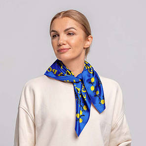 Хустка на голову і шию «Гімн з вишиванкою. Синя. Hymn with embroidery. Blue», фото 4