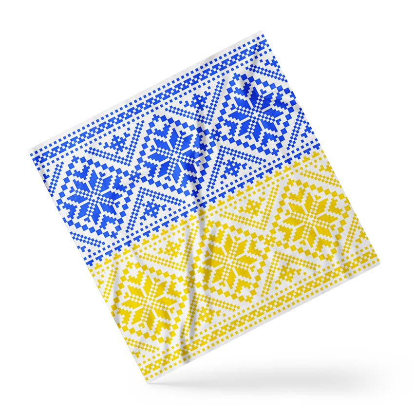 Хустка на голову і шию «Жовто-блакитна вишиванка. Yellow and blue embroidery»