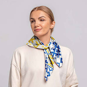 Хустка на голову і шию «Жовто-блакитний орнамент. Yellow and blue ornament», фото 2