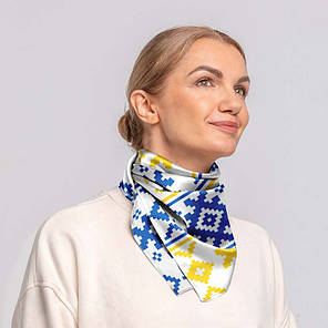Хустка на голову і шию «Жовто-блакитний орнамент. Yellow and blue ornament», фото 3