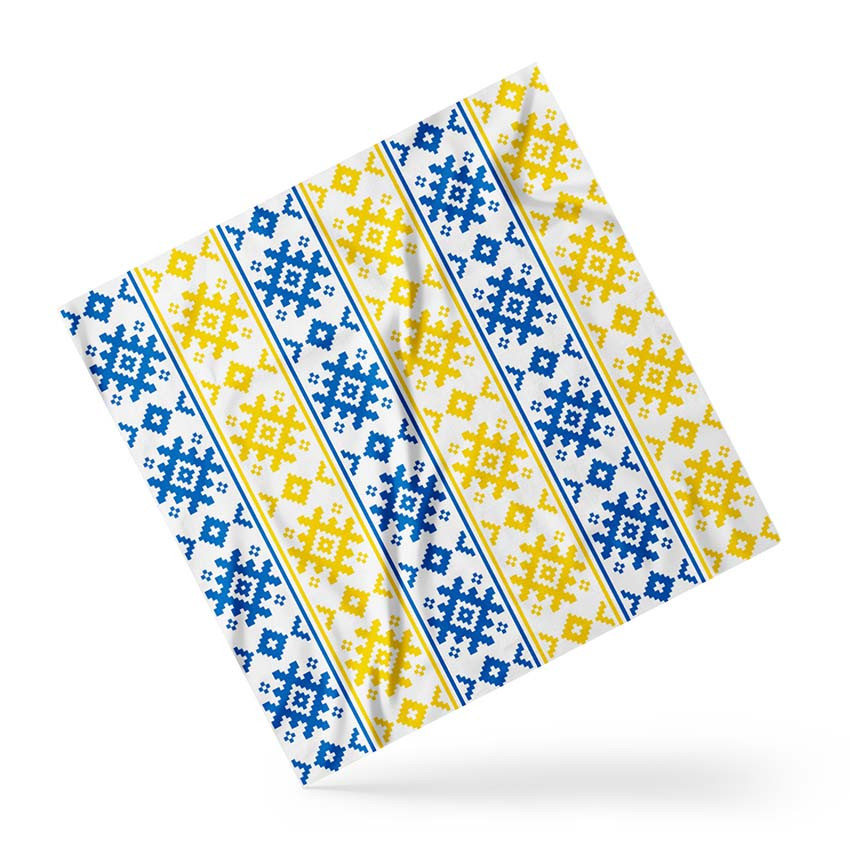 Хустка на голову і шию «Жовто-блакитний орнамент. Yellow and blue ornament»