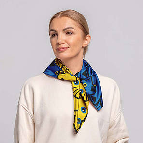 Хустка на голову і шию «Жовто-блакитні кошенята. Yellow and blue kittens», фото 2
