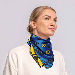 Хустка на голову і шию «Жовто-блакитні кошенята. Yellow and blue kittens», фото 3