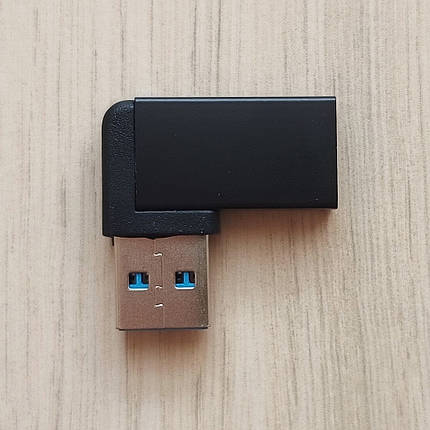 Перехідник кутовий адаптер USB 3.2 (USB 3.0, 2.0) Male-Female 10Gbps, метал, фото 3