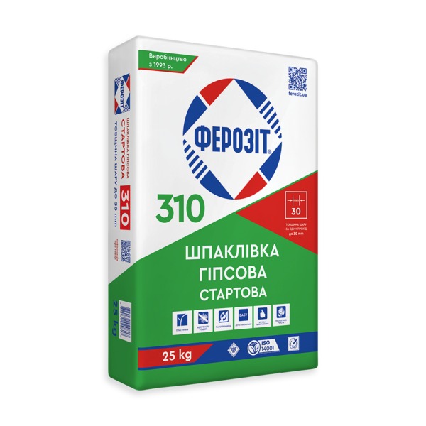 Ферозіт 310/25кг стартова гіпсова шпаклівка, фото 1