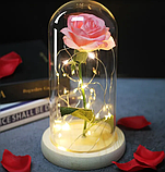 Троянда в скляній колбі Rose of Love Рожева + Подарунок, фото 3