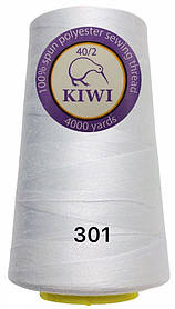 Швейна нитка Kiwi 40/2 No301 відтінок білий
