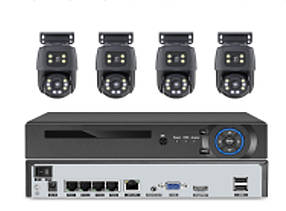 Комплект відеореєстратор + 4 поворотні IP камери