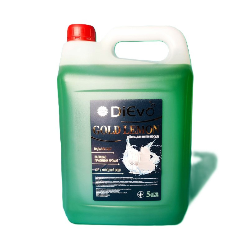 DiЄvo засіб для миття посуду зелений Gold Lemon Premium, 5л
