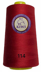 Швейна нитка Kiwi 40/2 No114 відтінок червоний