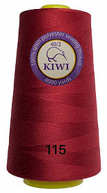 Швейна нитка Kiwi 40/2 No115 відтінок червоний
