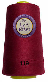 Швейна нитка Kiwi 40/2 No119 відтінок темно-червоний